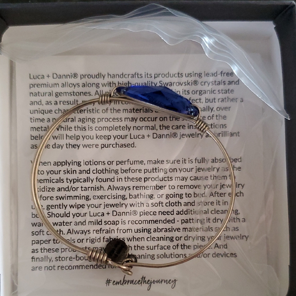 Luca + Danni Gold Bracelet with Blue Accent